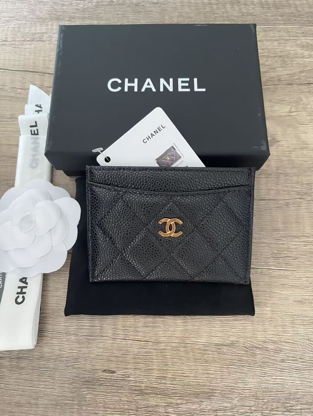 Chanel Black Caviar Card Holder